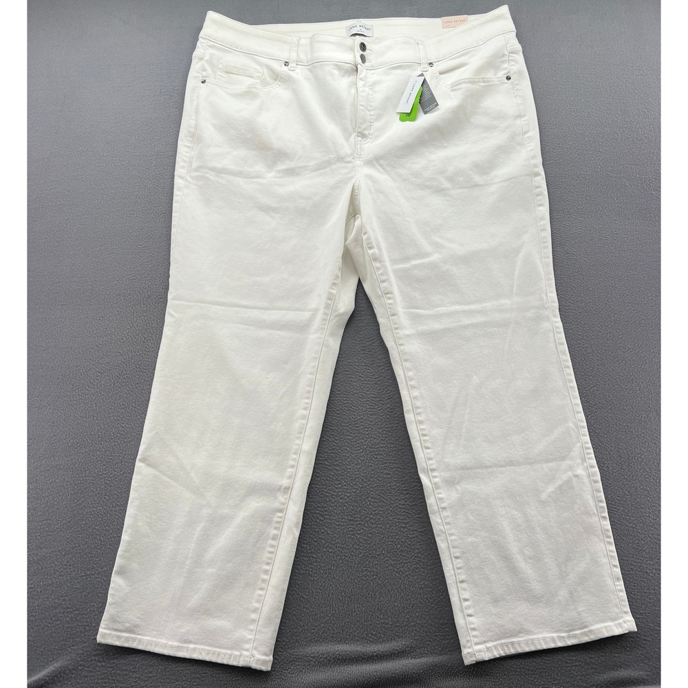 Lane Bryant Jeans Womens 28 White Wide Leg Repreve Denim Plus Size NWT